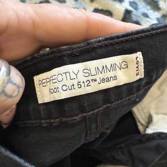 Vintage Levis 512 Jeans Women’s Sz 14 Black Bootcut Perfectly Slimming Y2K Denim - Picture 8 of 8
